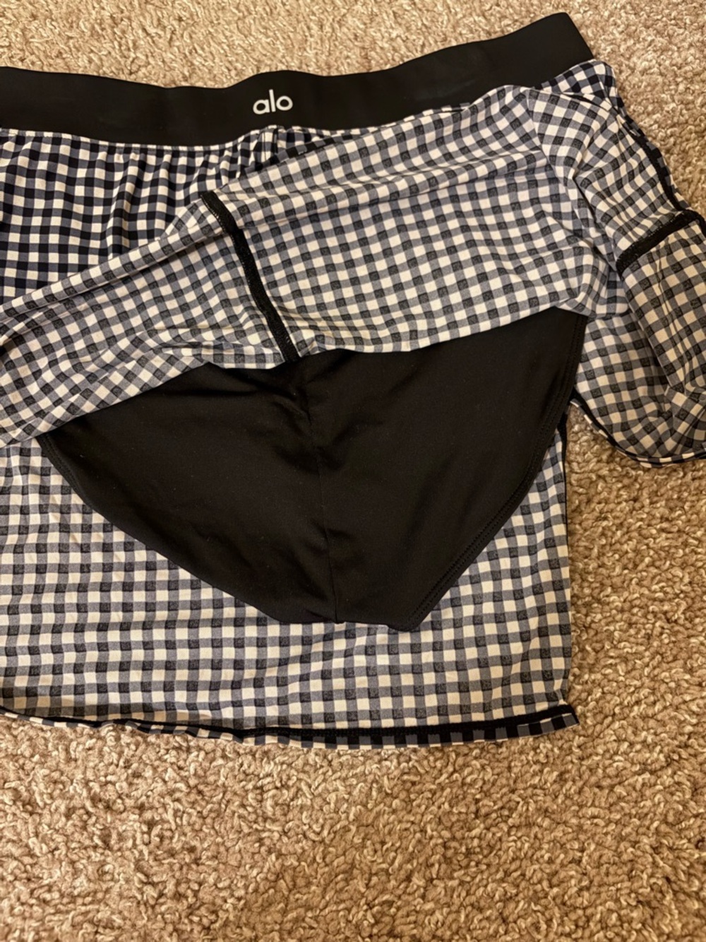 Alo Gingham Black & White Tennis Skirt - Picture 6 of 6